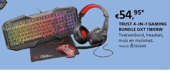 Dreamland Trust 4-in-1 gaming bundle gxt 1180rw aanbieding