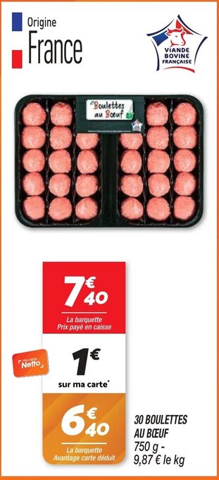 30 BOULETTES AU BOEUF 750 g
