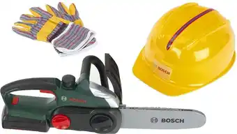 Bol.com Bosch arbeiderset i robuuste kettingzaag met licht en geluid i hoogwaardige kwaliteit helm en werkhandschoenen voor rollenspe aanbieding