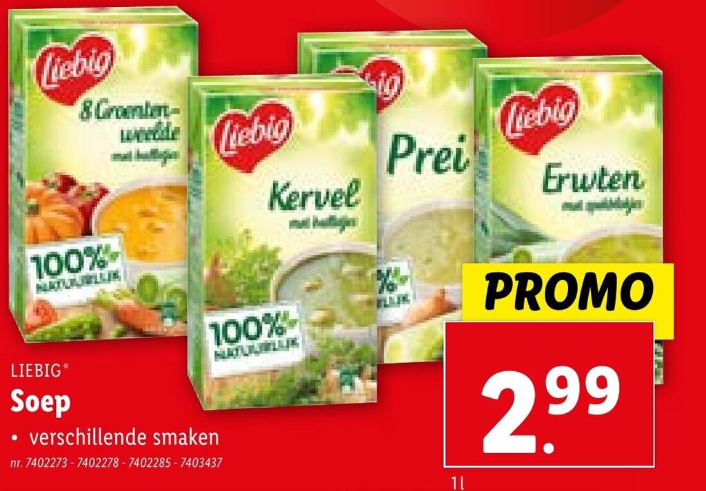 Liebig Soep 1L promotie bij Lidl