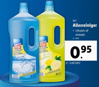 Lidl W5 Allesreiniger citroen of oceaan 2L aanbieding