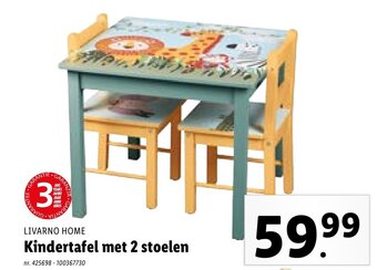 Lidl LIVARNO HOME Kindertafel met 2 stoelen aanbieding