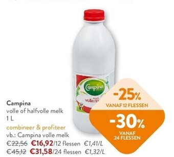 Campina volle of halfvolle melk 1 l