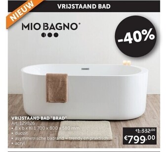 Zelfbouwmarkt VRIJSTAAND BAD "BRAD" aanbieding