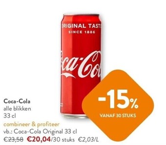 OKay Coca-cola alle blikken 33 cl aanbieding
