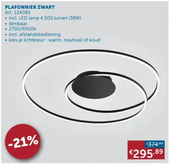 Zelfbouwmarkt PLAFONNIER ZWART aanbieding
