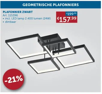 Zelfbouwmarkt PLAFONNIER ZWART aanbieding