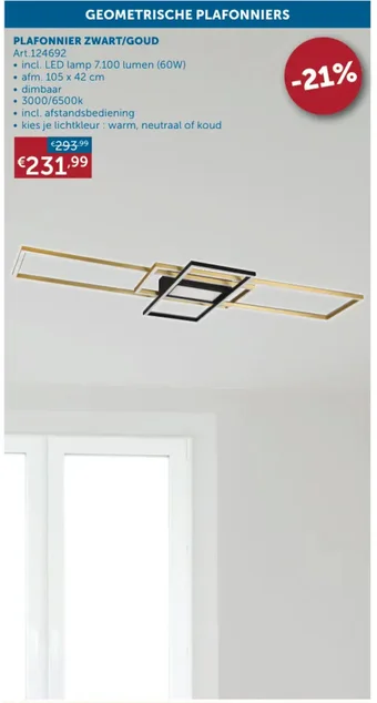 PLAFONNIER ZWART / GOUD