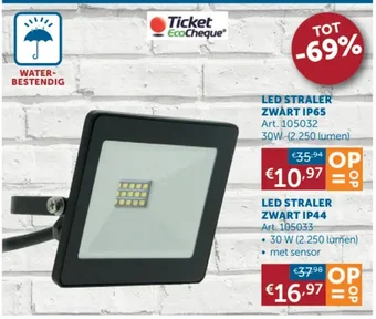 Zelfbouwmarkt LED STRALER ZWART IP65 aanbieding