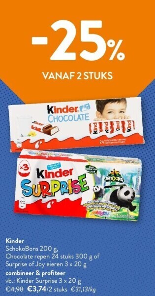 OKay Kinder schokobons 200 g aanbieding