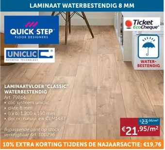 Zelfbouwmarkt LAMINAATVLOER "CLASSIC" WATERBESTENDIG aanbieding