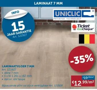 Zelfbouwmarkt LAMINAATVLOER 7 MM aanbieding