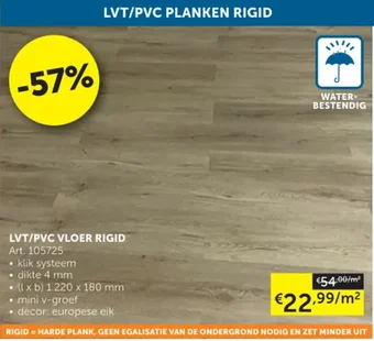Zelfbouwmarkt LVT/PVC PLANKEN RIGID aanbieding