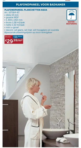 Zelfbouwmarkt PLAFONDPANEEL PLANCHETTEN AQUA aanbieding