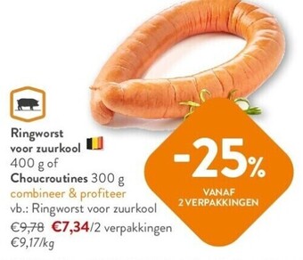 Ringworst voor zuurkool 400 g
