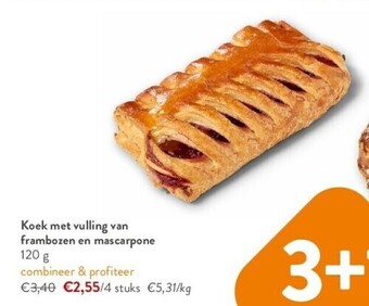 OKay Koek met vulling van frambozen en mascarpone 120 g aanbieding