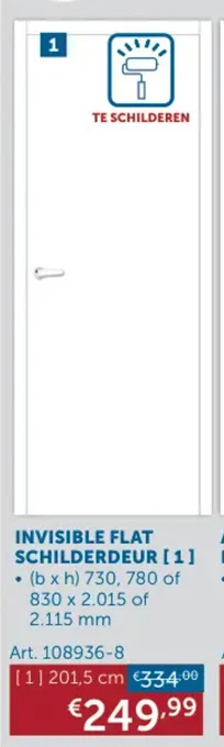Zelfbouwmarkt INVISIBLE FLAT SCHILDERDEUR aanbieding