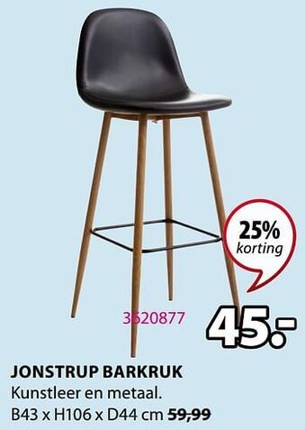 Jysk Jonstrup barkruk aanbieding