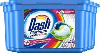 Bol.com Dash platinum pods wascapsules - kleur - extra reinigingskracht - voordeelverpakking 6 x 18 wasbeurten aanbieding