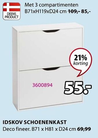 Jysk Idskov schoenenkast aanbieding