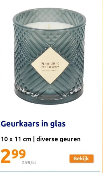 Action Geurkaars in glas aanbieding