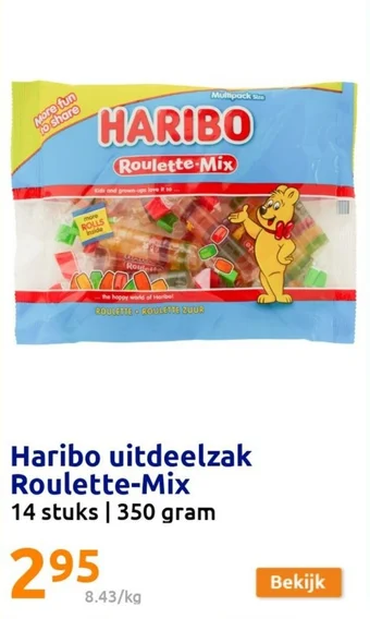Action Haribo uitdeelzak Roulette-Mix aanbieding