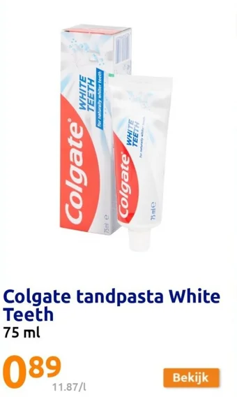 Action Colgate tandpasta White Teeth 75 ml aanbieding