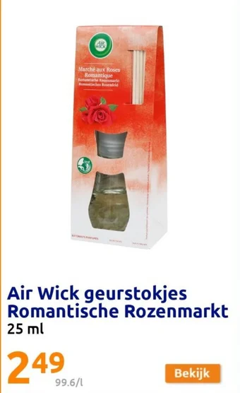 Action Air Wick geurstokjes Romantische Rozenmarkt 25 ml aanbieding