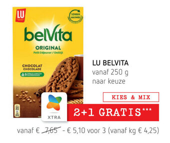 Spar Lu Belvita 250g aanbieding