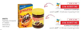 Spar Kwatta hagelslag, chocopasta of -vlokken 200g aanbieding
