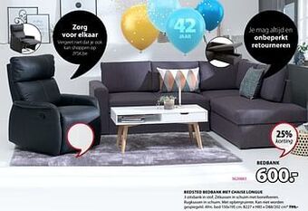 Jysk Bedsted bedbank met chaise longue aanbieding