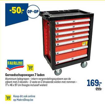 Makro Gereedschapswagen 7 Laden aanbieding