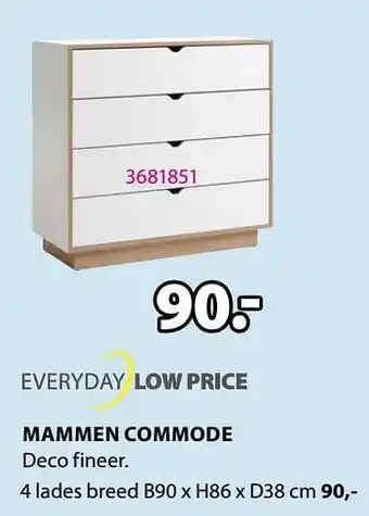 Jysk Mammen commode 4 lades aanbieding