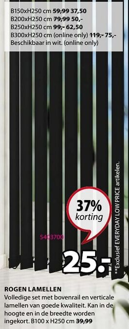 Jysk Rogen lamellen aanbieding