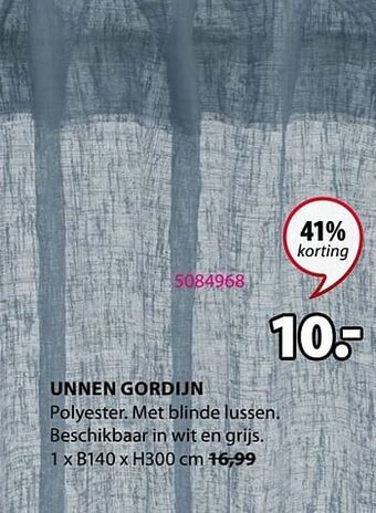 Jysk Unnen gordijn aanbieding