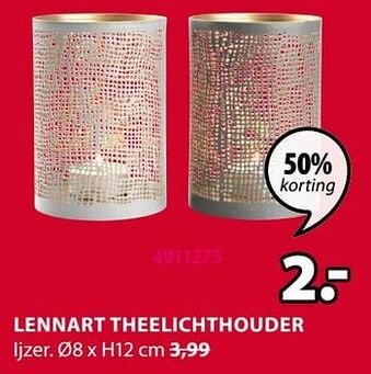 Jysk Lennart theelichthouder aanbieding