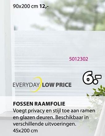 Jysk Fossen raamfolie aanbieding