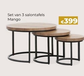 Set van 3 salontafels mango