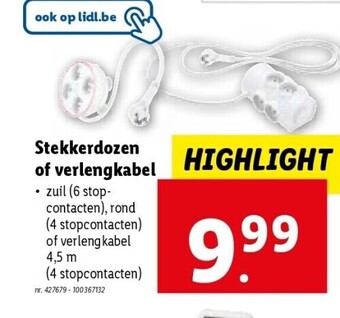 Lidl Stekkerdozen of verlengkabel aanbieding