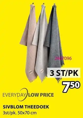 Jysk Sivblom theedoek aanbieding