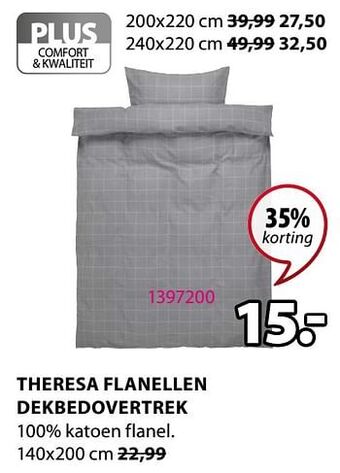 Jysk Theresa flanellen dekbedovertrek aanbieding
