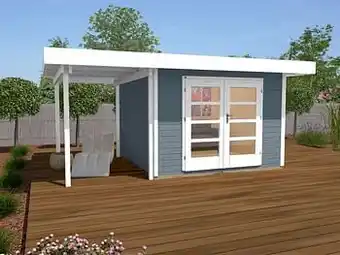 Brico Weka tuinhuis met overkapping 126+ Type A GR2 grijs 300x500cm aanbieding