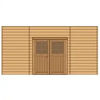 Brico Solid voorwand met dubbele deur ‘S7745’ hout 480 x 245 cm aanbieding