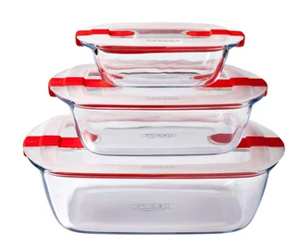 Schaal rechthoek met deksel, 23 x 15 cm - pyrex | cook & heat
