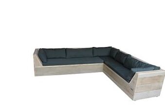 Brico Wood4you loungebank Six steigerhout 200x200x70cm aanbieding