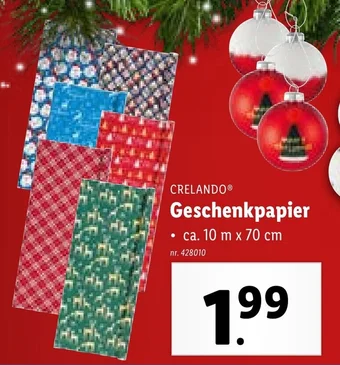 Lidl CRELANDO Geschenkpapier aanbieding