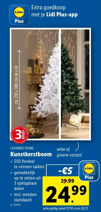 Lidl LIVARNO HOME Kunstkerstboom aanbieding