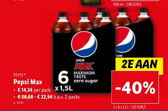 Lidl PEPSI Pepsi Max 2 packs aanbieding
