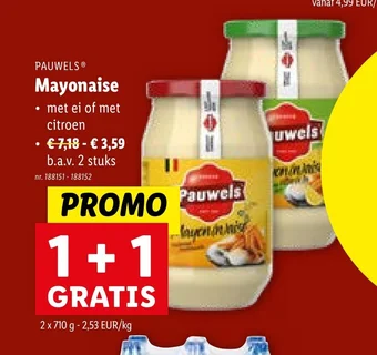 Lidl PAUWELS Mayonaise aanbieding