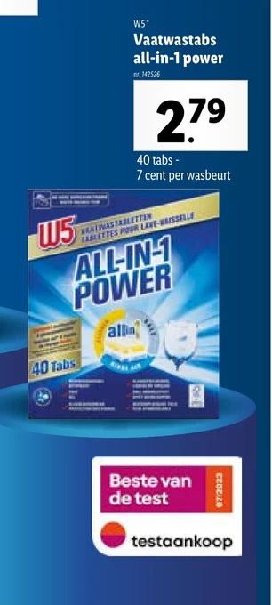 Vaatwastabs all-in-1 power